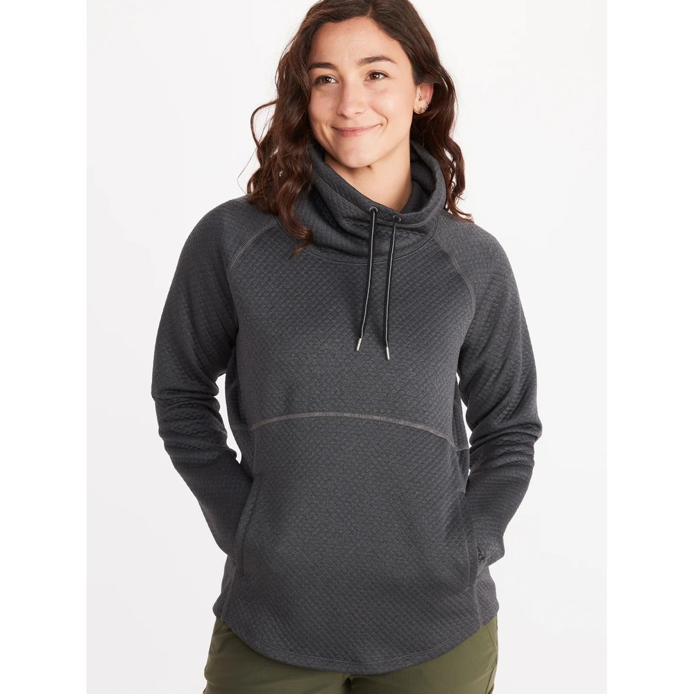 Marmot‎ Annie Pullover Women's Small Black Heather Cowl Neck Long Sleeve Hiking